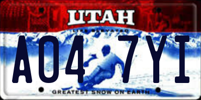 UT license plate A047YI