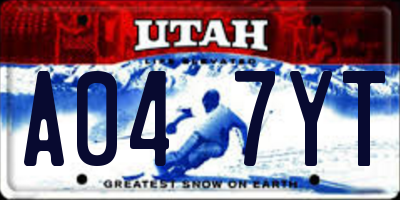 UT license plate A047YT