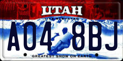 UT license plate A048BJ