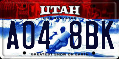 UT license plate A048BK