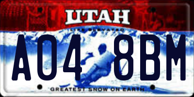UT license plate A048BM