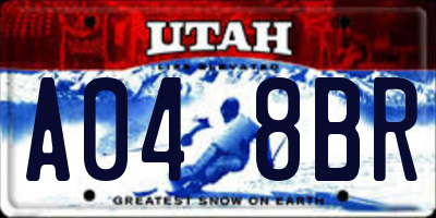 UT license plate A048BR