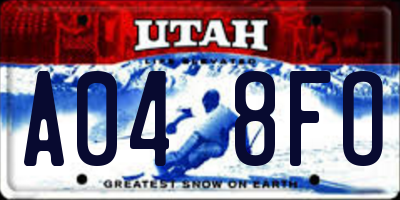 UT license plate A048FO