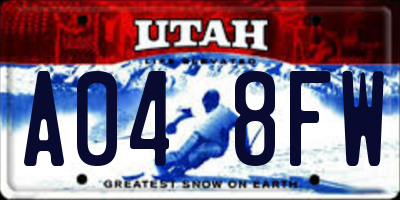 UT license plate A048FW