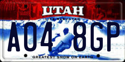 UT license plate A048GP