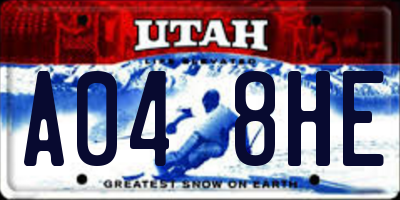 UT license plate A048HE