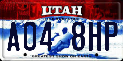UT license plate A048HP