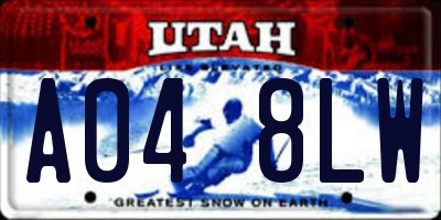 UT license plate A048LW
