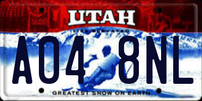 UT license plate A048NL