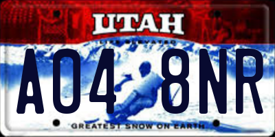 UT license plate A048NR