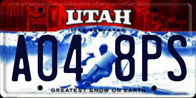 UT license plate A048PS