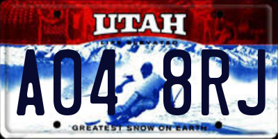 UT license plate A048RJ