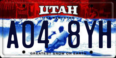 UT license plate A048YH