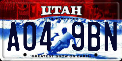UT license plate A049BN