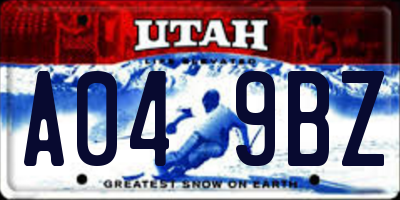 UT license plate A049BZ