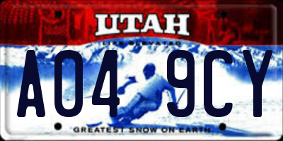 UT license plate A049CY