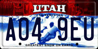 UT license plate A049EU