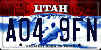 UT license plate A049FN