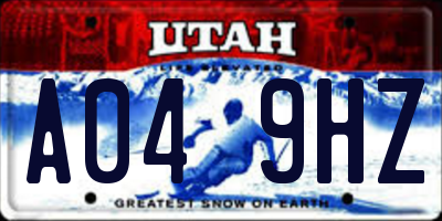 UT license plate A049HZ