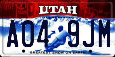 UT license plate A049JM