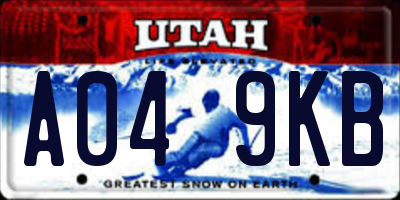 UT license plate A049KB