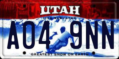 UT license plate A049NN