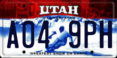 UT license plate A049PH