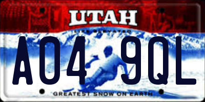 UT license plate A049QL
