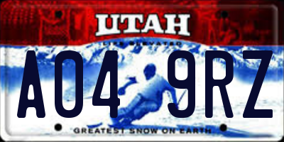 UT license plate A049RZ