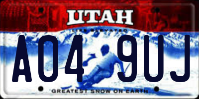 UT license plate A049UJ