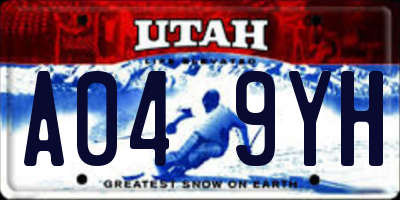 UT license plate A049YH