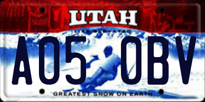 UT license plate A050BV