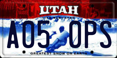 UT license plate A050PS