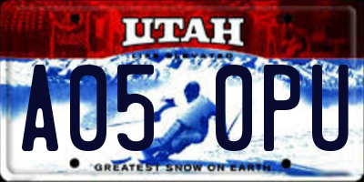 UT license plate A050PU