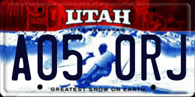 UT license plate A050RJ