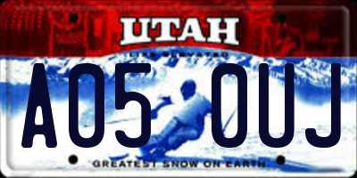 UT license plate A050UJ