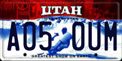 UT license plate A050UM