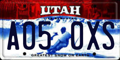 UT license plate A050XS