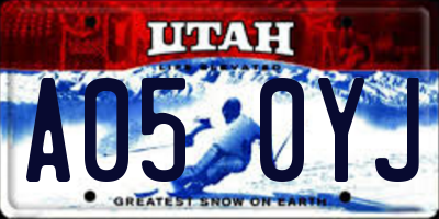 UT license plate A050YJ