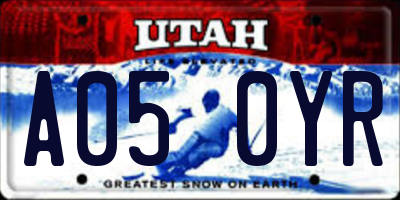 UT license plate A050YR