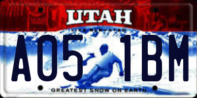 UT license plate A051BM