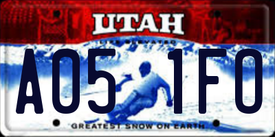 UT license plate A051FO