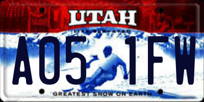 UT license plate A051FW