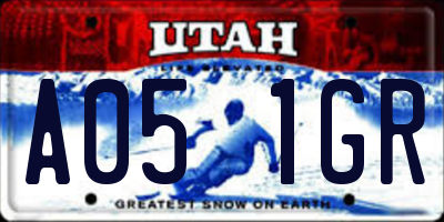 UT license plate A051GR