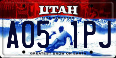 UT license plate A051PJ