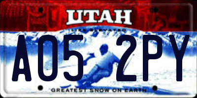 UT license plate A052PY