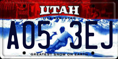 UT license plate A053EJ