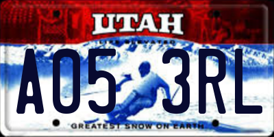 UT license plate A053RL