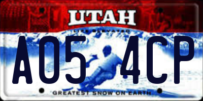 UT license plate A054CP