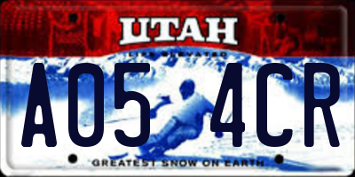 UT license plate A054CR